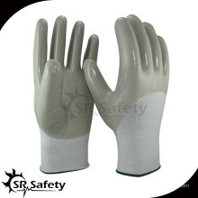 SRSAFETY 13 Gauge gestrickte Nylon 3/4 beschichtete graue Nitrilhandschuhe / ölbeständige Arbeitshandschuhe Antischlitzhandschuhe